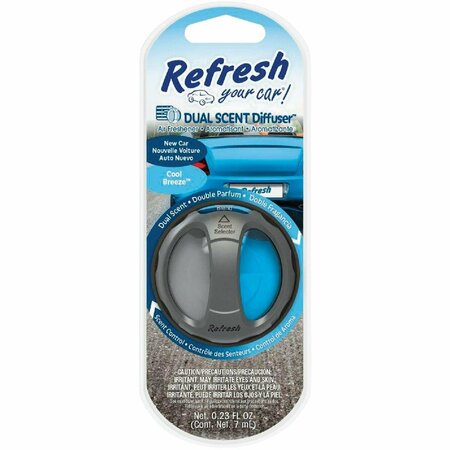 REFRESH YOUR CAR Oil Diffuser Car Air Freshener, New Car/Cool Breeze 09024Z